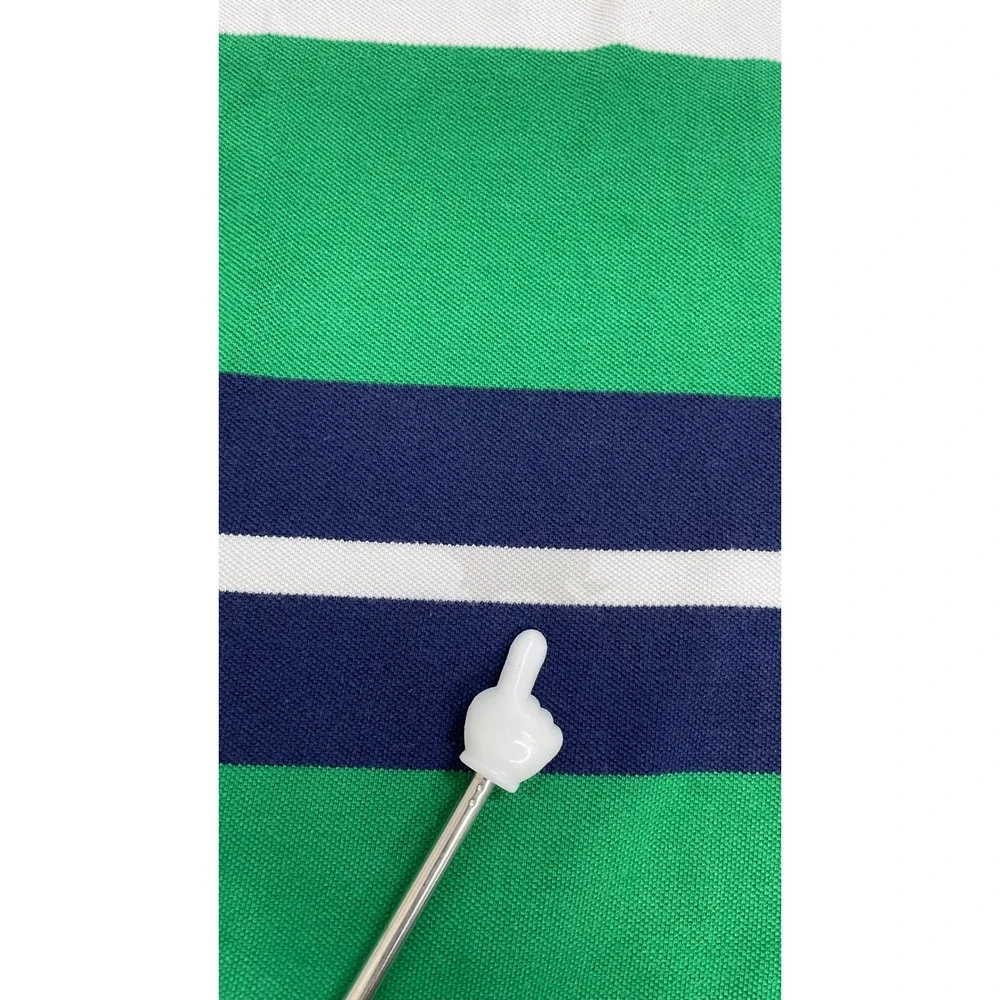 Polo Ralph Lauren Polo Shirt Mens M Green White Navy Good Colorblock Crest Pony